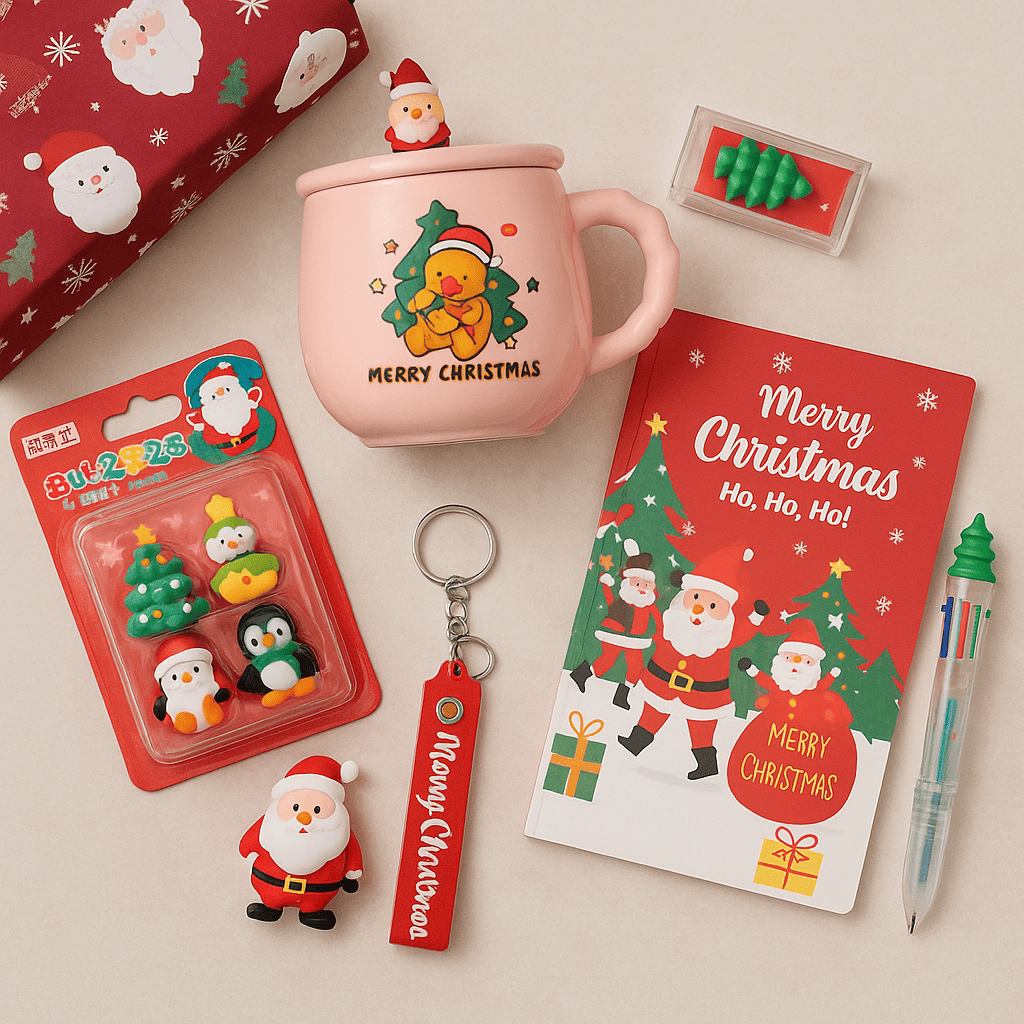 Christmas Gift Hamper – Cute Festive Stationery & Mug Set
