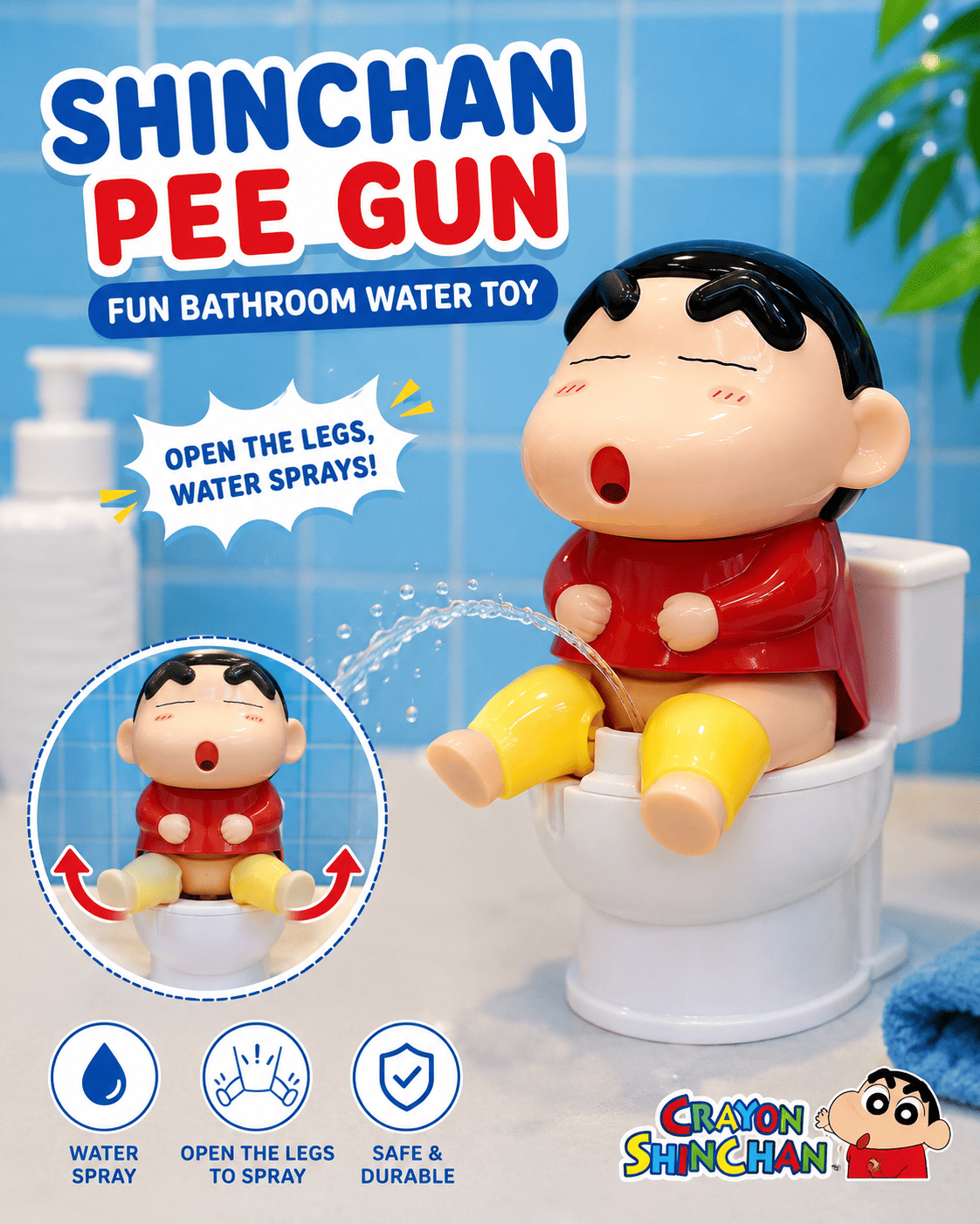Shinchan Prank Pee Gun – Funny Water Spray Toy