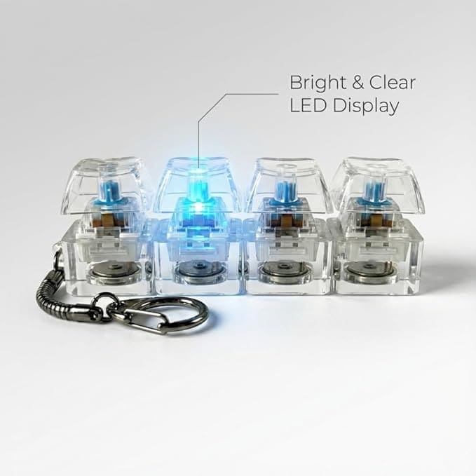 Mechanical Switch Fidget Keychain for Stress Relief, Clicky Desk Toy for Adults, Portable EDC Keyring