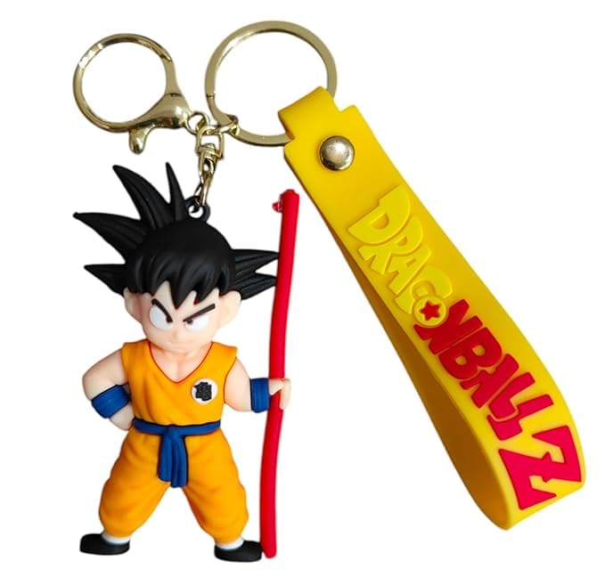 Dragon Ball Z Goku Keychain | Anime Goku Figure Keychain with Strap | DBZ Accessories