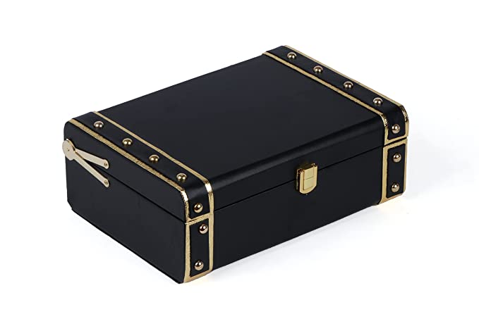 BLACK LEATHER TRUNK