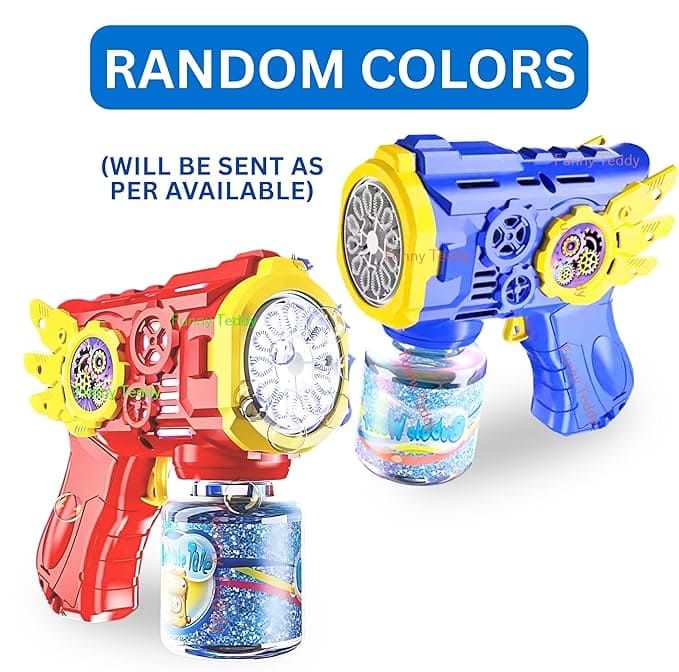 Automatic Bubble Gun Machine for Kids with Light & 100ml Bubble Solution