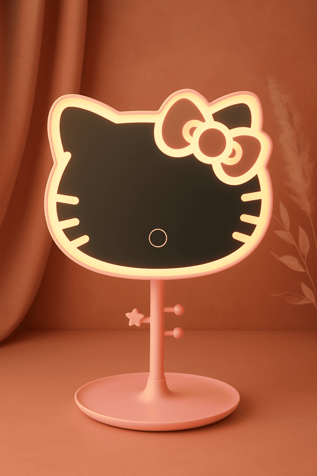 Hello Kitty LED Makeup Vanity Mirror – Cute Pink Desk Mirror