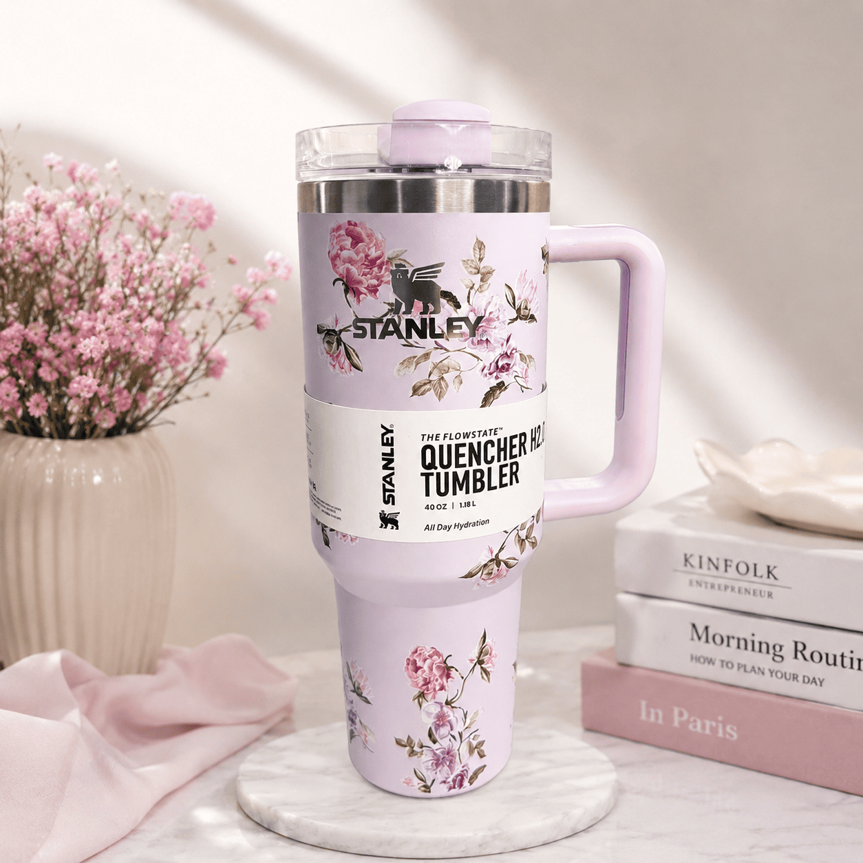 Floral Stanley 40 Oz-Purple
