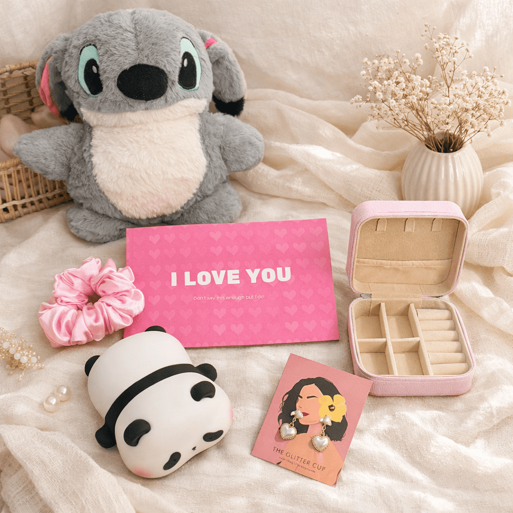 Valentine’s Day Gift Hamper – Cute Plush, Jewelry Box & Love Surprises