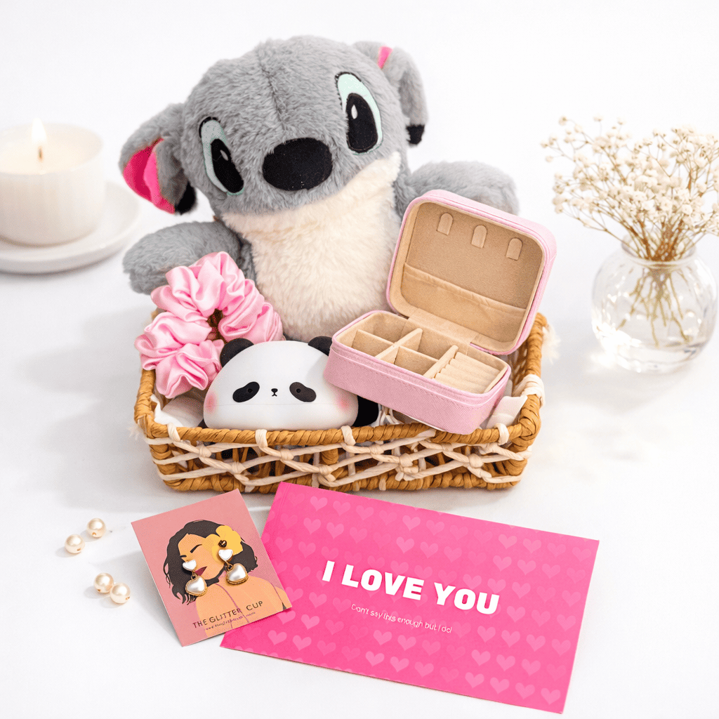 Valentine’s Day Gift Hamper – Cute Plush, Jewelry Box & Love Surprises
