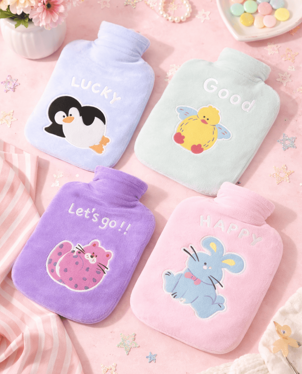 Cute Plush Hot Water Bags – Soft, Cozy & Pain Relief Essential 💖