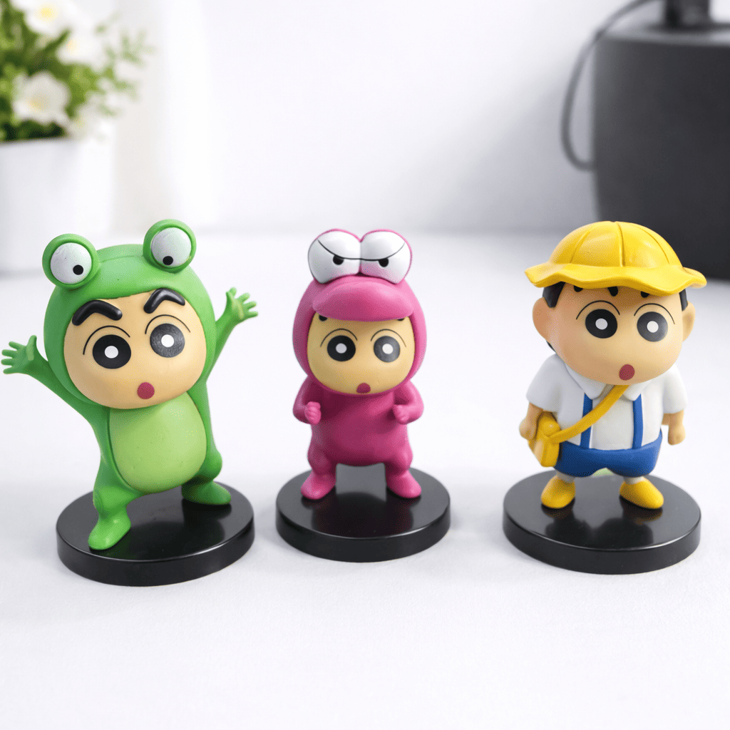 Shinchan Collectible Figurines Set – Cute Anime Desk Décor & Gift 🎁