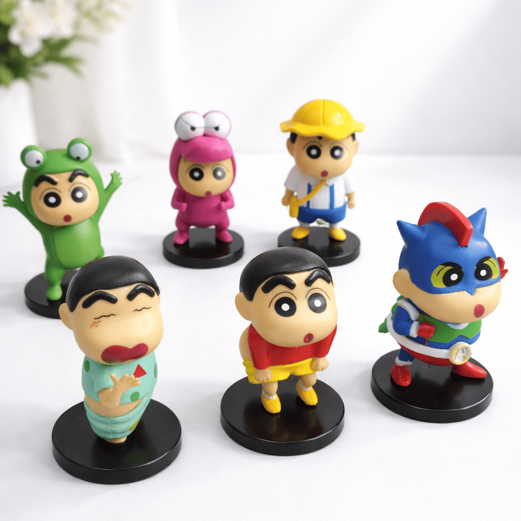 Shinchan Collectible Figurines Set – Cute Anime Desk Décor & Gift 🎁