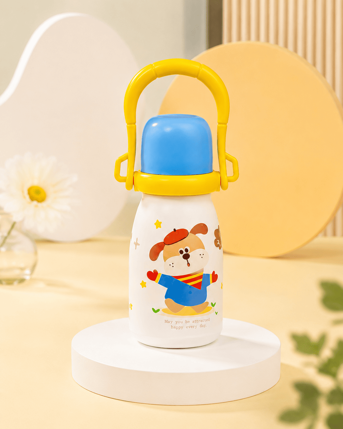 Cute Stainless Steel Kids Thermos Bottle with Handle | Insulated Water & Milk Flask for School & Travel