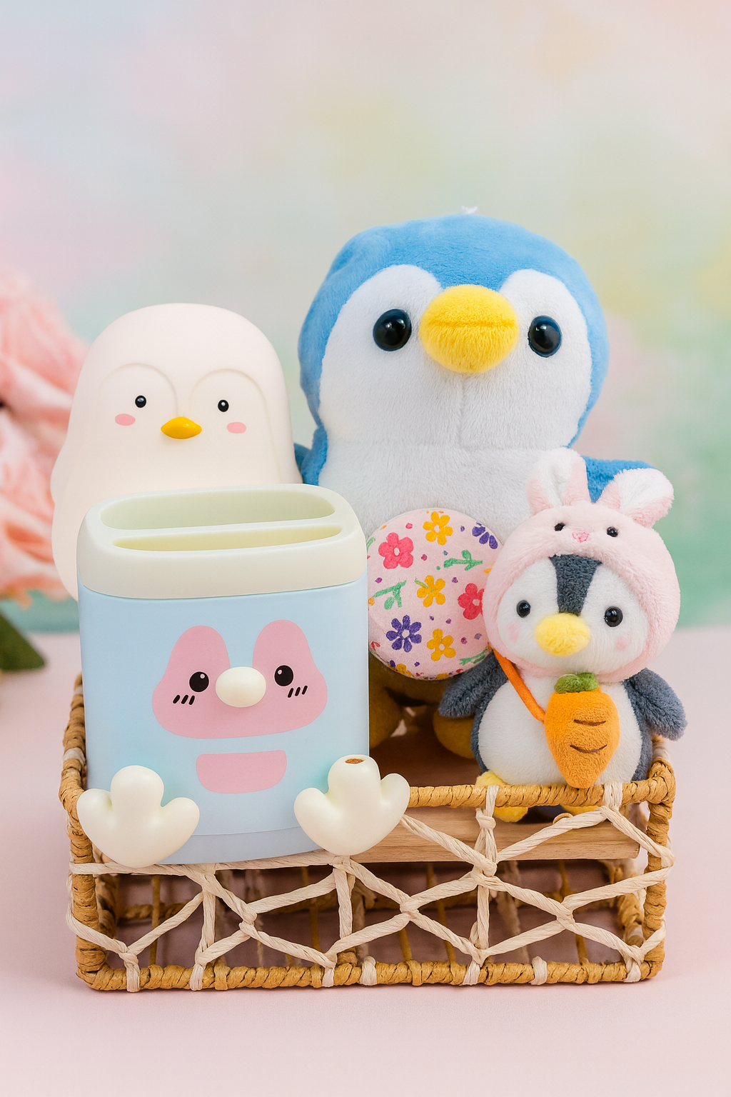 Cute Penguin Gift Set – Adorable Desk Décor, Night Light & Accessories Combo