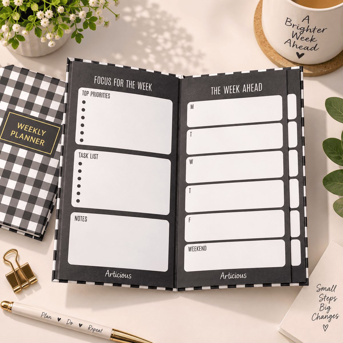 Weekly Planner Notebook – Undated Weekly Organizer for To-Do Lists, Priorities & Notes