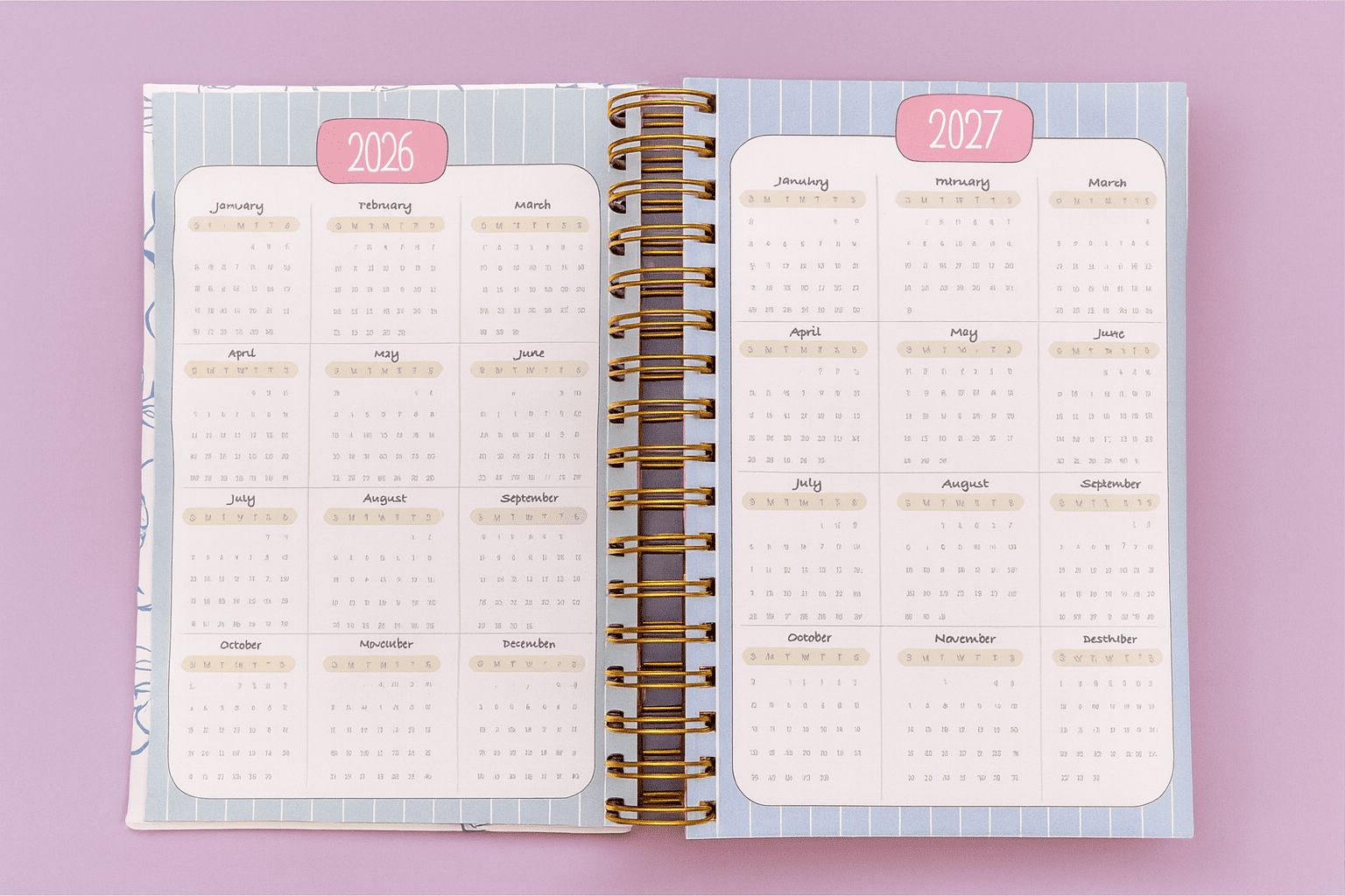 2026 Planner Gift Box – Cute Stationery Set with Planner, Calendar & Stickers