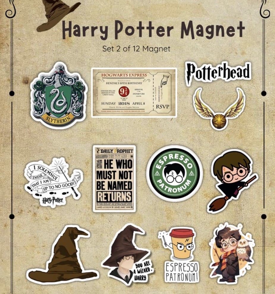 Harry Potter Fridge Magnets | Wizard Theme Refrigerator Magnets | Hogwarts Collectible Anime Magnets for Home & Gifts