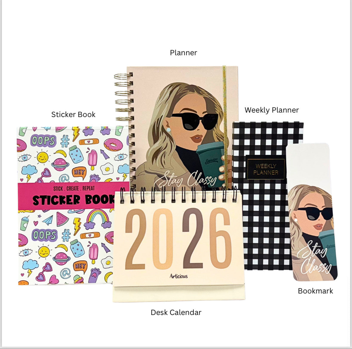 Stay Classy – Cute Stationery Set with Planner, Calendar & Stickers
