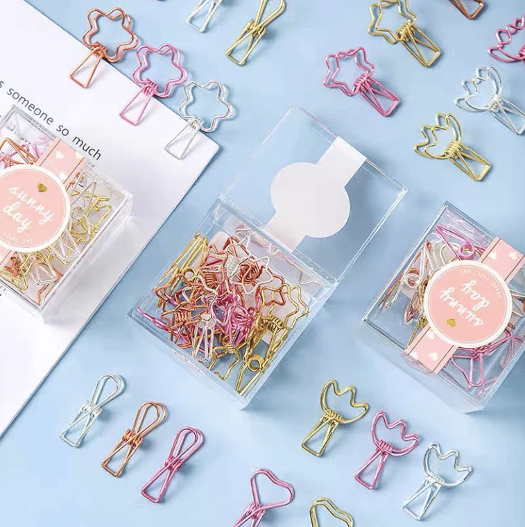METALLIC PAPER CLIPS - SET OF 6