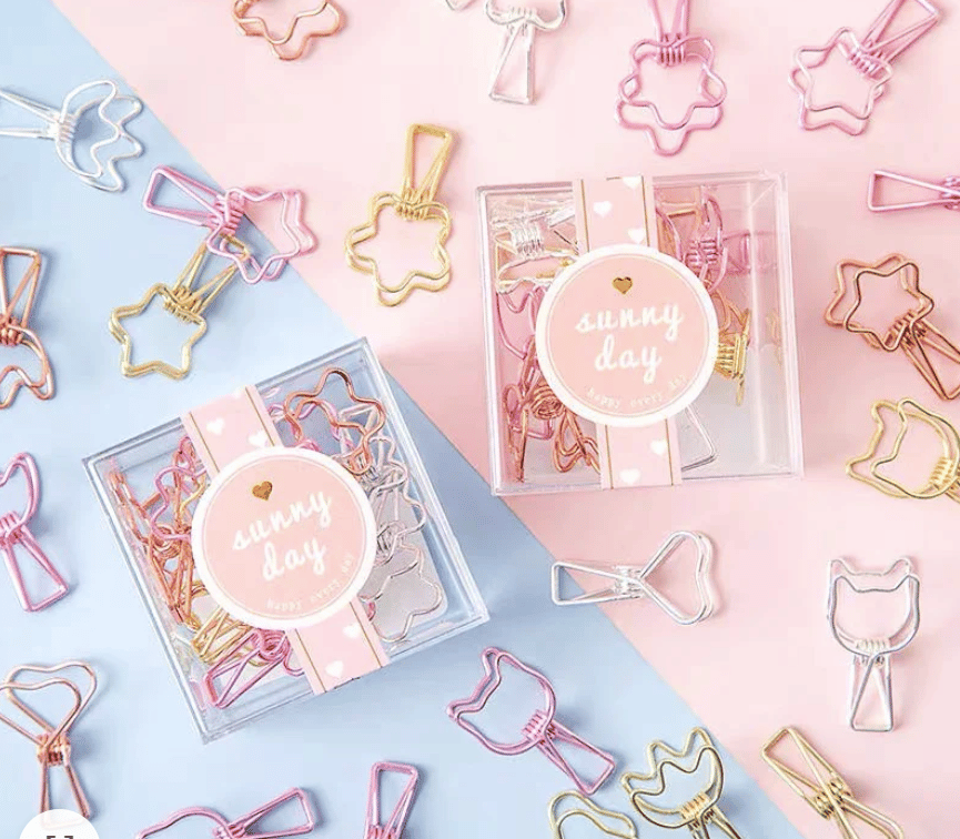 METALLIC PAPER CLIPS - SET OF 6