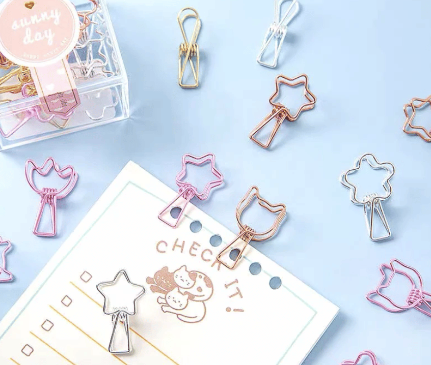 METALLIC PAPER CLIPS - SET OF 6