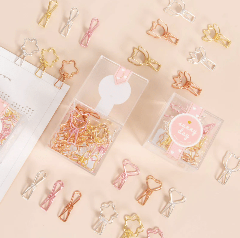 METALLIC PAPER CLIPS - SET OF 6