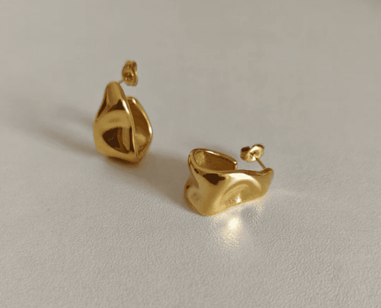 Hammered Tear Drop Hoops