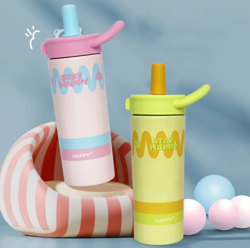 Stay Happy Insulated Stainless Steel Water Bottle 650ml