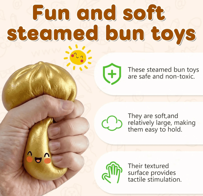 Mystery Dumpling Glittery Squishy Stress Relief Toy for Kids & Adult (Random)
