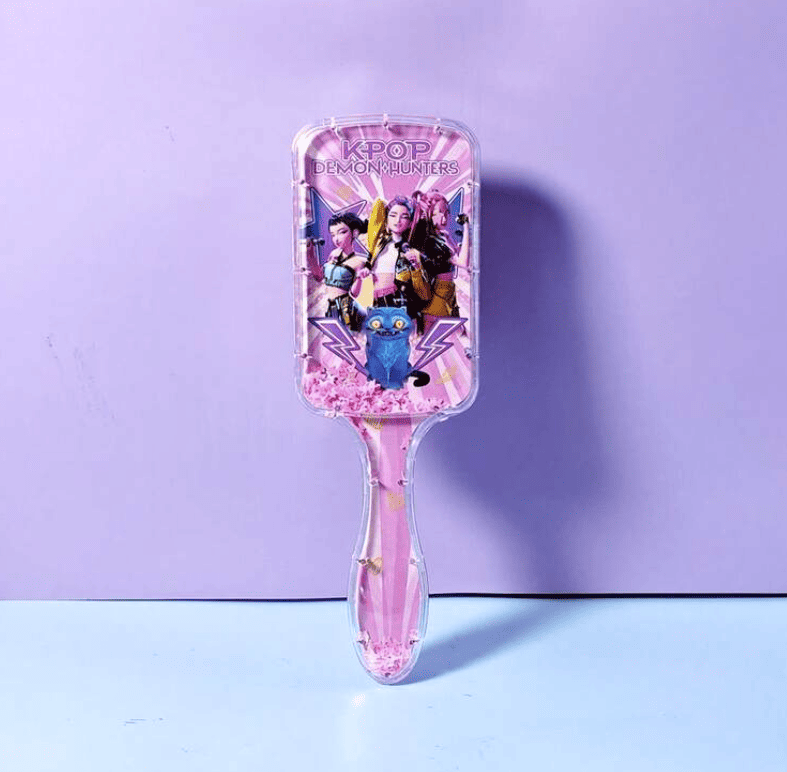KPOP Demon Hunters Hair Brush | Cute Korean Detangling Paddle Hairbrush for Girls & Kids