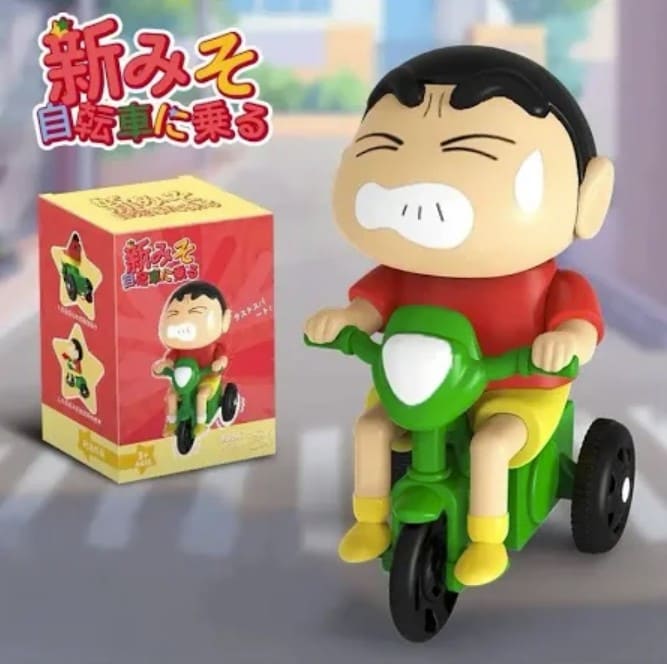Shinchan Riding Tricycle Toy – Cute Cartoon Action Figure for Kids | Durable & Colourful Collectible Toy