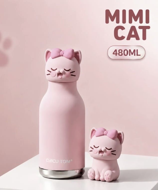 Cute Animal Stainless Steel Water Bottle – Insulated Kids Bottle