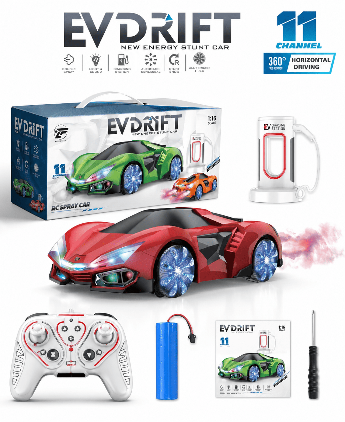 2.4GHz RC Lamborghini Stunt Car With EV Charging Station
