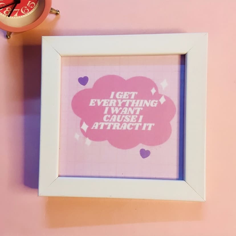 Pink Aesthetic Quote Wall/Desk Frame