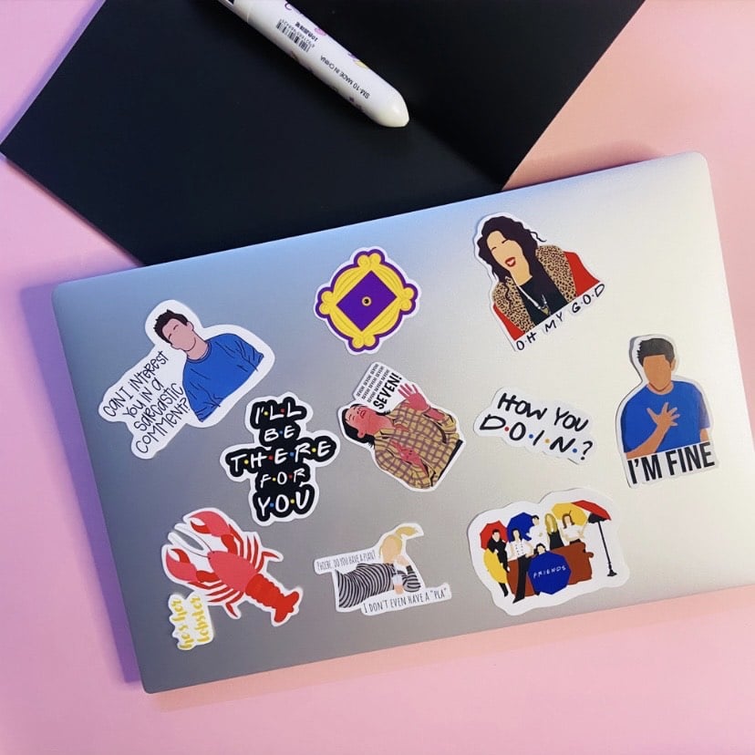 A Set of 10 F.R.I.E.N.D.S Stickers