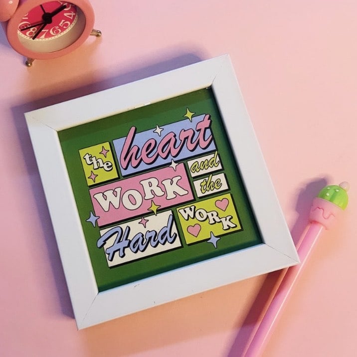 Heart work and Hard Work Wall frame