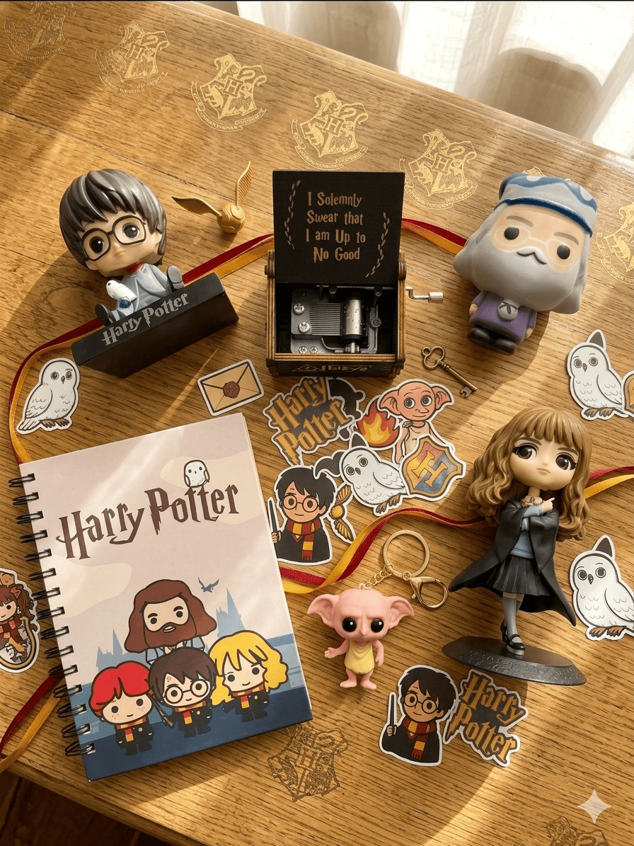 Magical Harry Potter Gift Set | Deluxe Hogwarts Stationery & Figure Basket