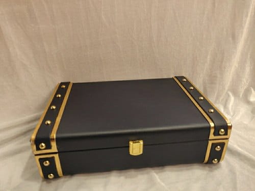 BLACK LEATHER TRUNK