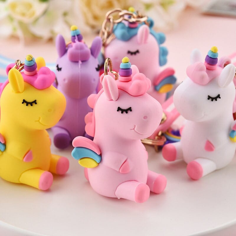 Cute Unicorn Silicone Keychain