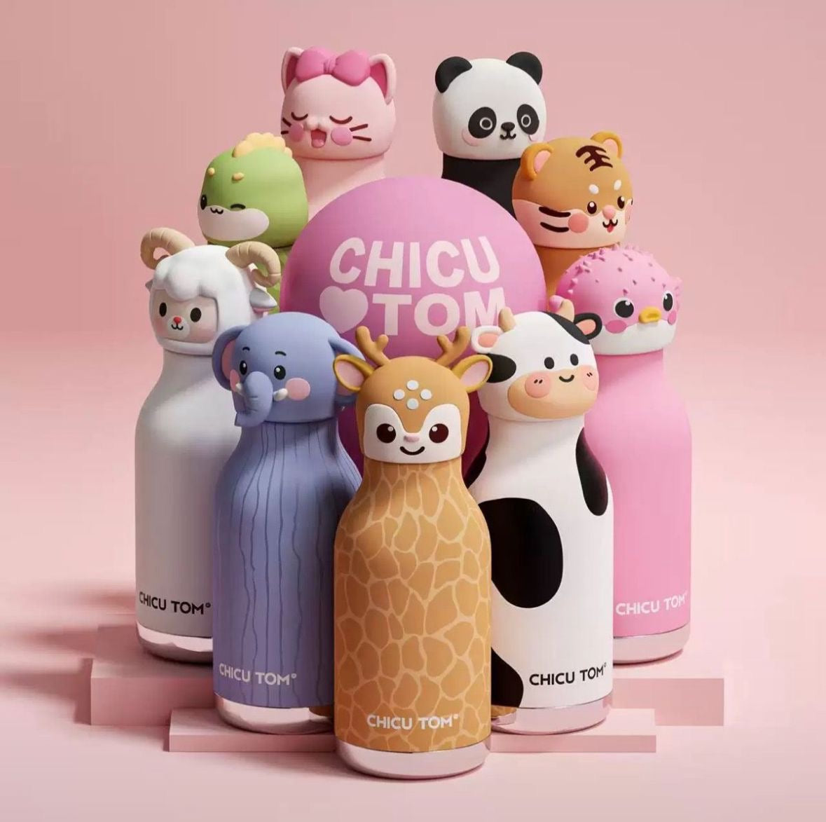 Cute Animal Stainless Steel Water Bottle – Insulated Kids Bottle