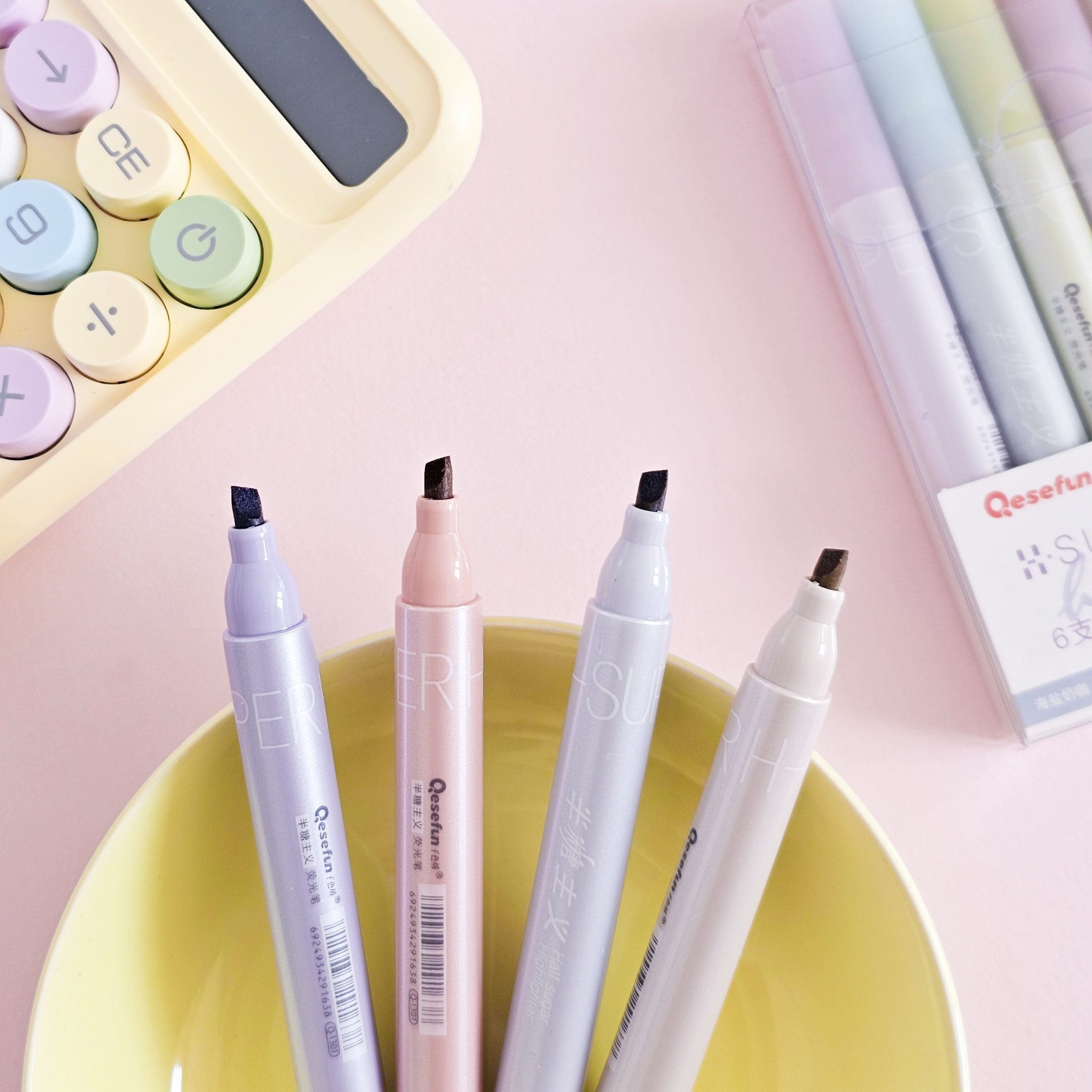 Pastel Half Sugar Highlighter Set (Pack of 6) – Soft Aesthetic Study Markers