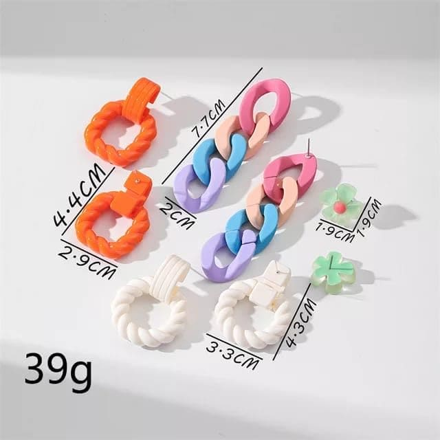 Cute Acrylic Colorful Earring Set