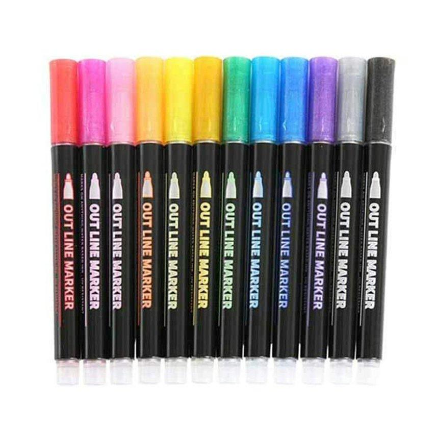 Metallic Outline Pens (Set of 12)