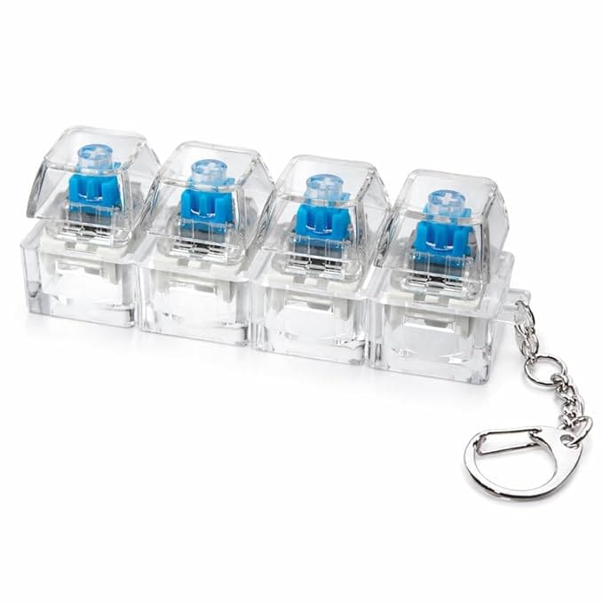 Mechanical Switch Fidget Keychain for Stress Relief, Clicky Desk Toy for Adults, Portable EDC Keyring