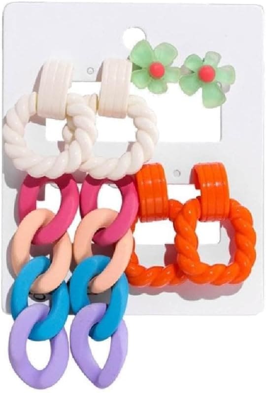 Cute Acrylic Colorful Earring Set