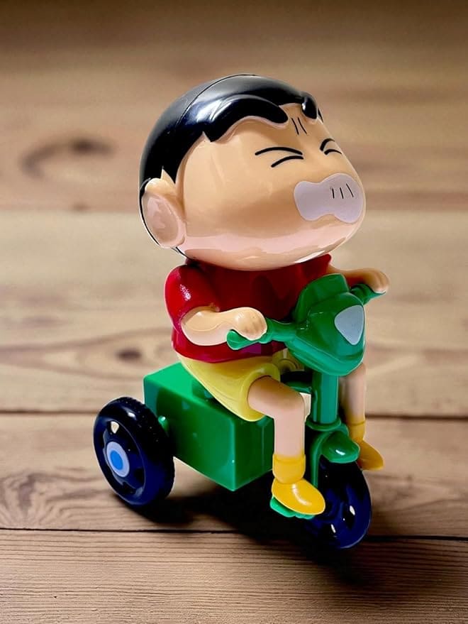 Shinchan Riding Tricycle Toy – Cute Cartoon Action Figure for Kids | Durable & Colourful Collectible Toy