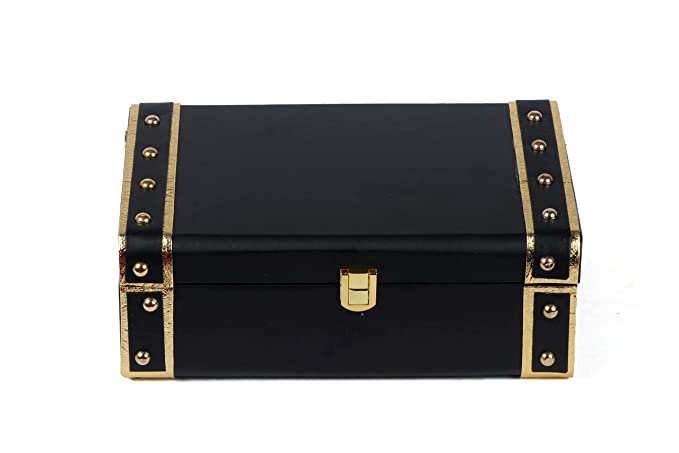BLACK LEATHER TRUNK