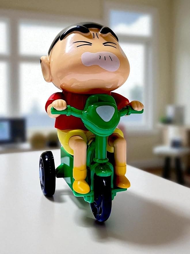 Shinchan Riding Tricycle Toy – Cute Cartoon Action Figure for Kids | Durable & Colourful Collectible Toy