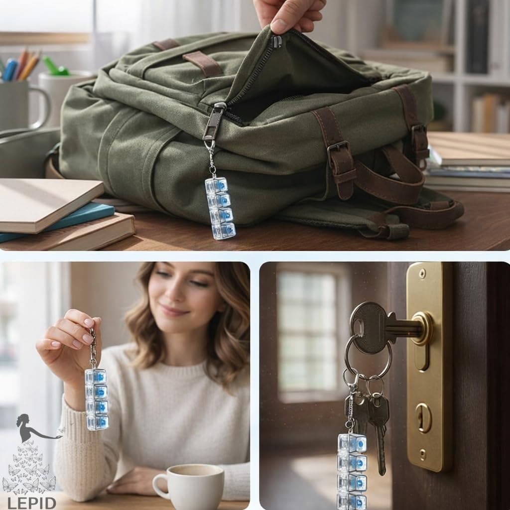 Mechanical Switch Fidget Keychain for Stress Relief, Clicky Desk Toy for Adults, Portable EDC Keyring