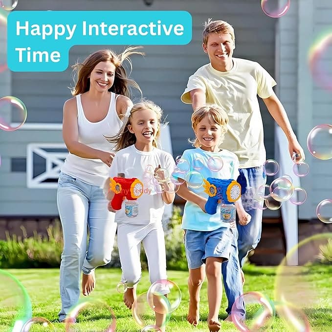Automatic Bubble Gun Machine for Kids with Light & 100ml Bubble Solution