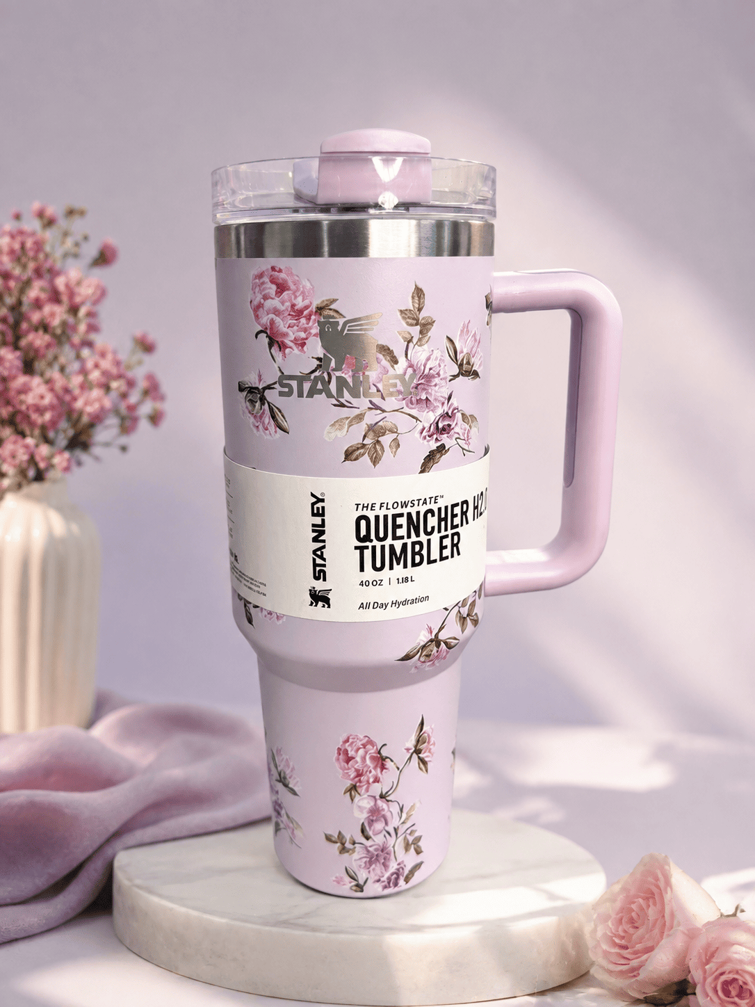 Floral Stanley 40 Oz-Purple