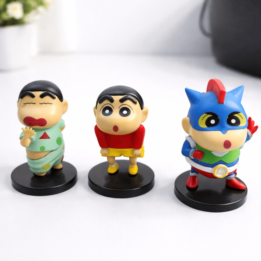 Shinchan Collectible Figurines Set – Cute Anime Desk Décor & Gift 🎁