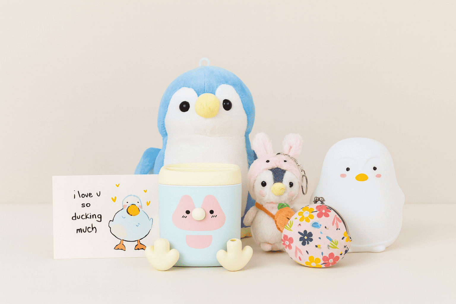 Cute Penguin Gift Set – Adorable Desk Décor, Night Light & Accessories Combo